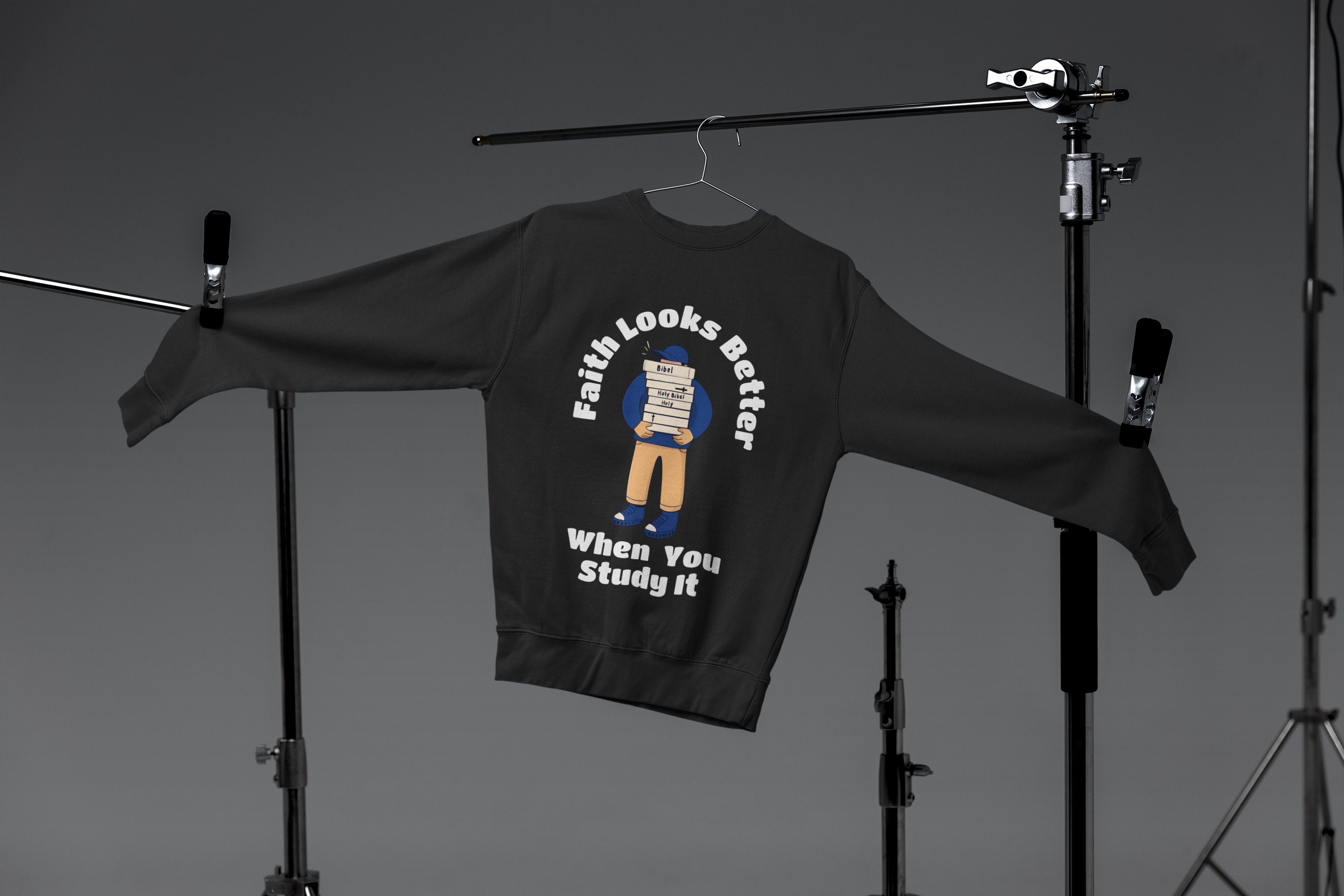 "Faith looks better when you study it" Sweater